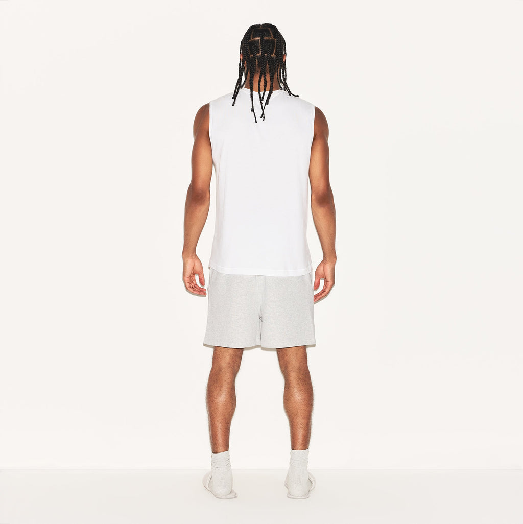 SKIMS COTTON MENS RELAXED SLEEVELESS SHIRT | CHALK