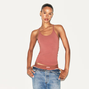 COTTON JERSEY RACERBACK TANK | REDWOOD