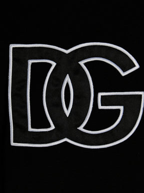 Dolce & Gabbana Detailed DG Embroidered Logo T-Shirt in Black