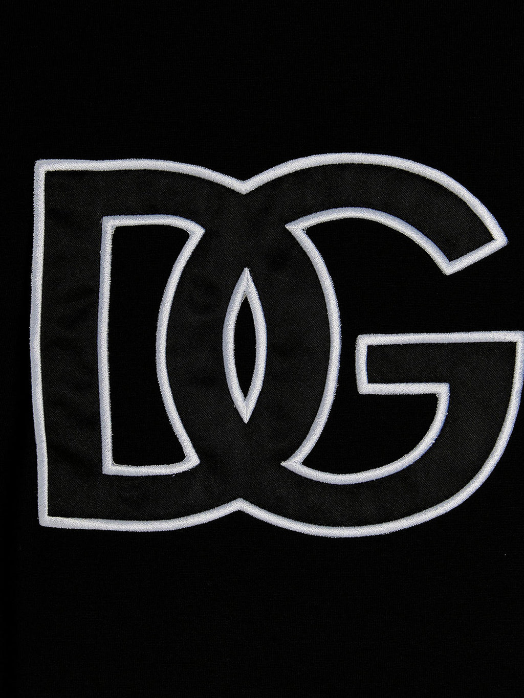 Dolce & Gabbana Detailed DG Embroidered Logo T-Shirt in Black