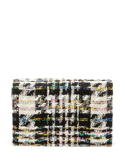 Classic Tweed Shoulder Bag with Skull Accent
