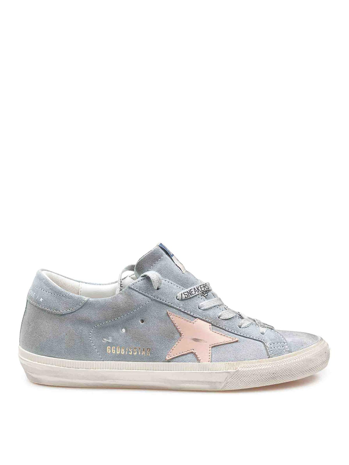 Golden Goose Super Star Sneakers in Gray/Rosa suede color