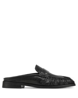 Slipper Black Tumble Leather