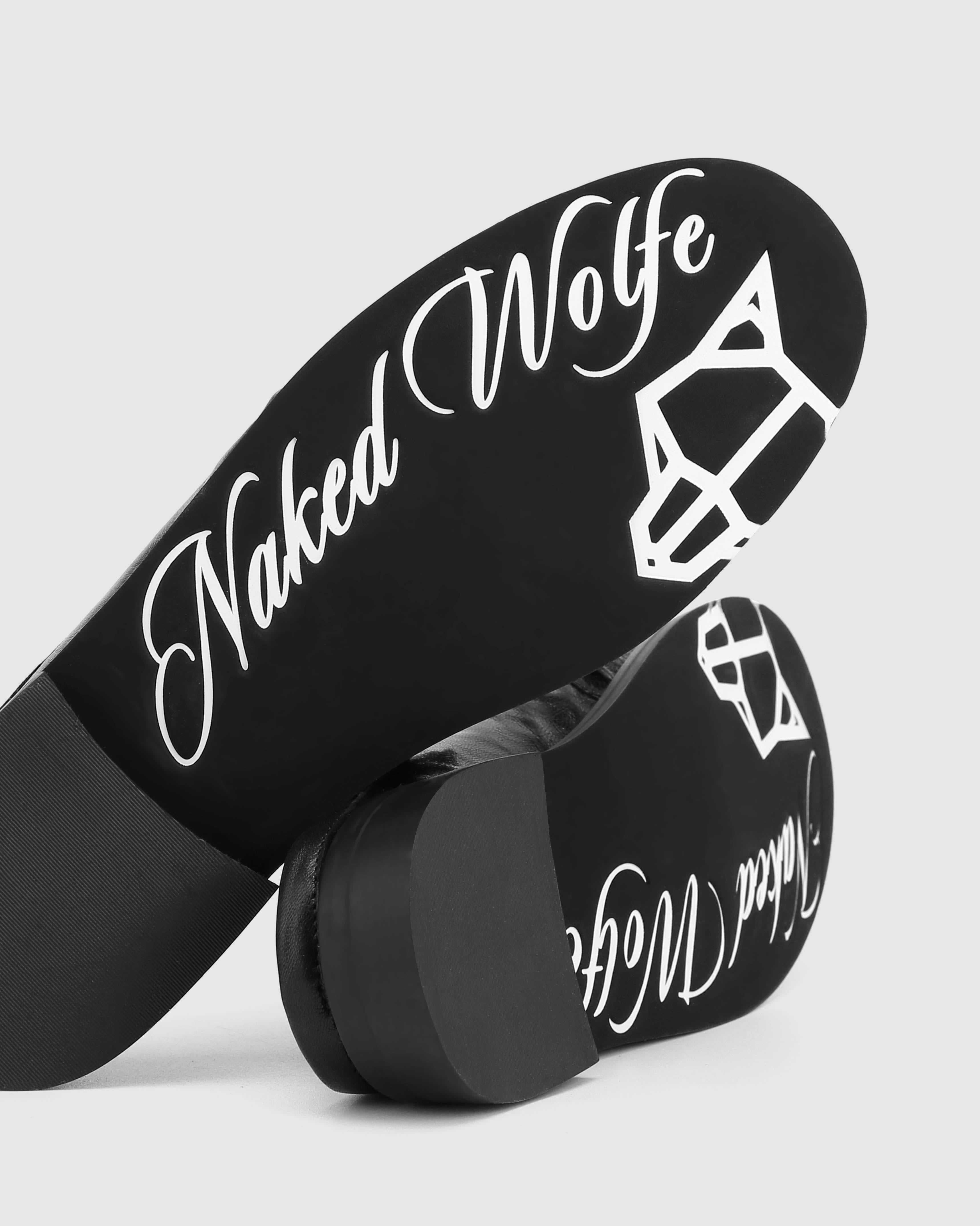 Slipper Black Tumble Leather