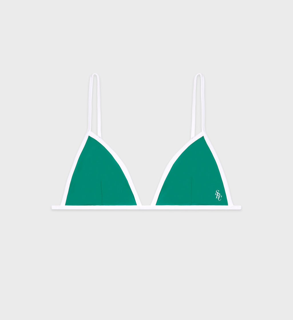 Kate Bikini Top - Spring Green/White