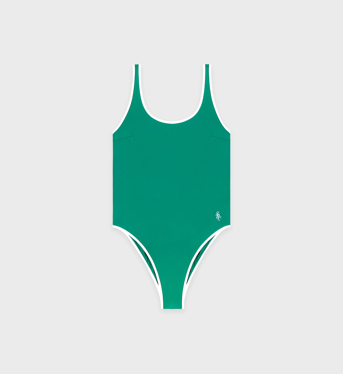 Carla One Piece - Spring Green/White