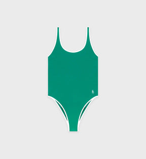 Carla One Piece - Spring Green/White