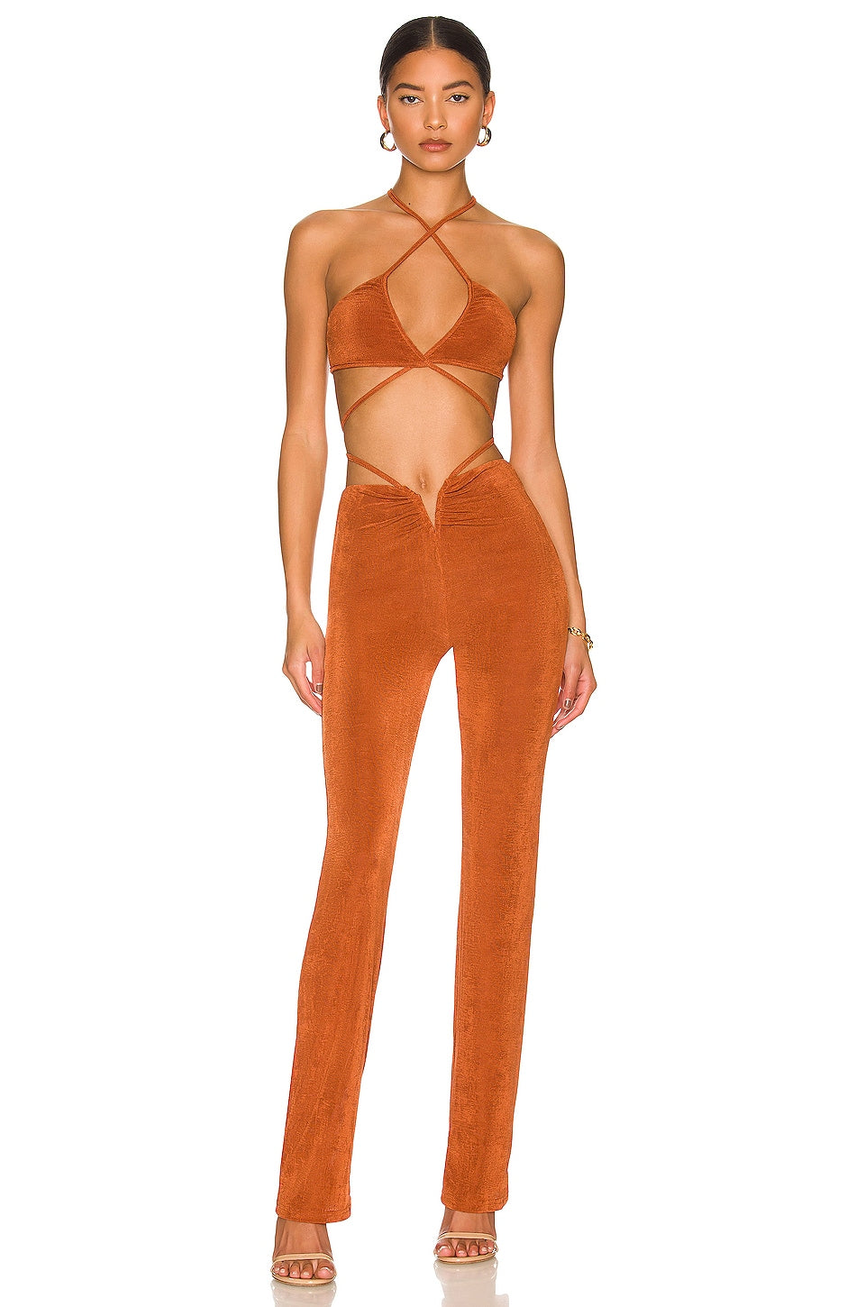 superdown Irene Strappy Pant Set in Rust
