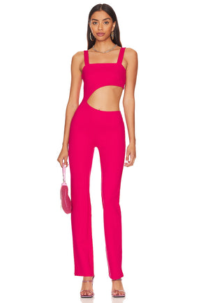 superdown Brylee Cut out Jumpsuit in Hot Pink