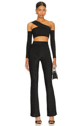superdown Allyson Pant Set in Black Metallic