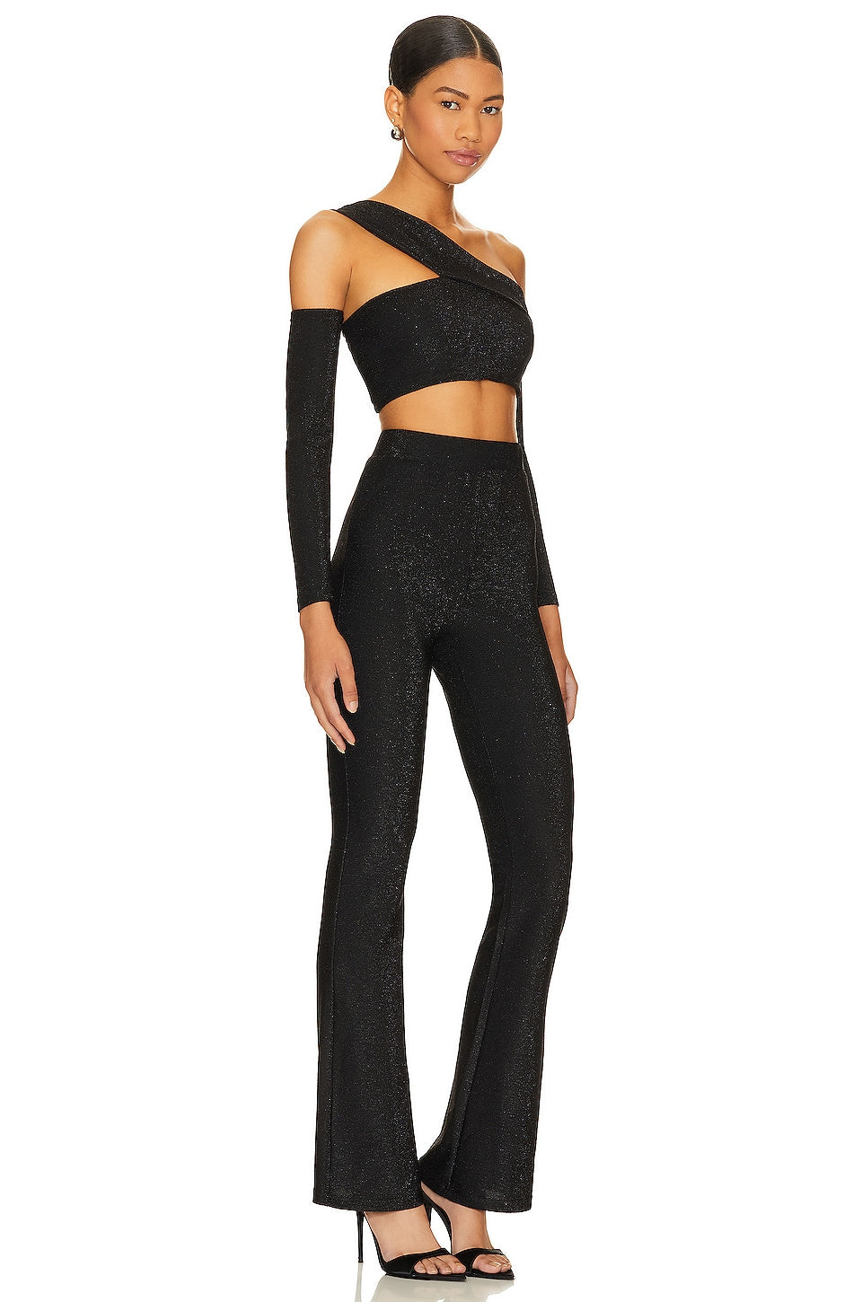 superdown Allyson Pant Set in Black Metallic