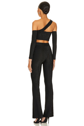 superdown Allyson Pant Set in Black Metallic