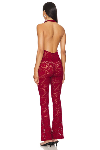 superdown Tania Pant Set in Burgundy