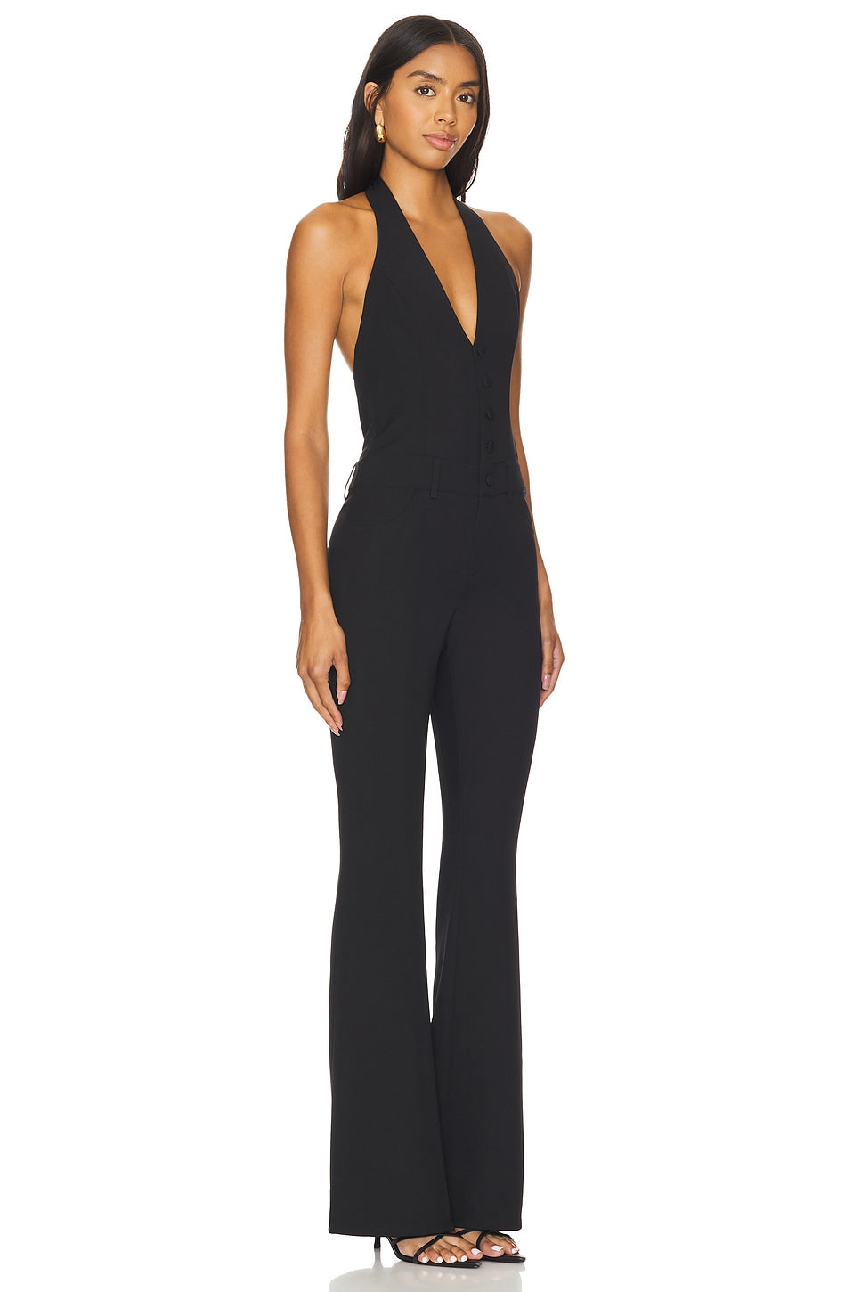 superdown Johnalyn Low Back Jumpsuit in Black