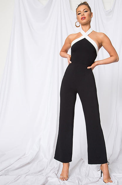 superdown Laurien Cross Front Jumpsuit in Black