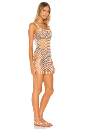 superdown Alana Open Knit Dress in Toast