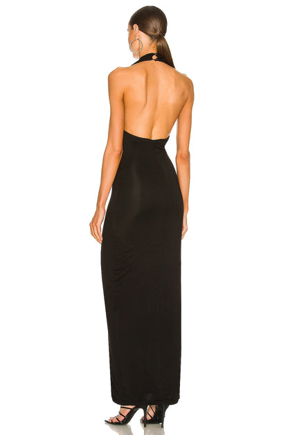 superdown Jade Halter Maxi Dress in Black