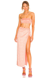 superdown Karolyna Maxi Skirt Set in Peach