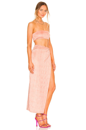 superdown Karolyna Maxi Skirt Set in Peach