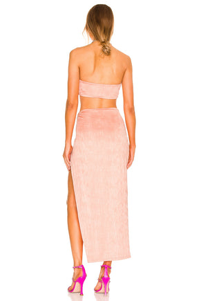 superdown Karolyna Maxi Skirt Set in Peach
