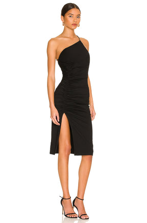superdown Brynn Ruched Midi Dress in Black