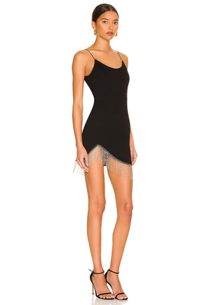superdown Elaine Fringe Dress in Black