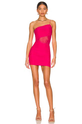 superdown Jerica Mesh Mini Dress in Hot Pink