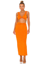 superdown Joana Maxi Skirt Set in Tangerine