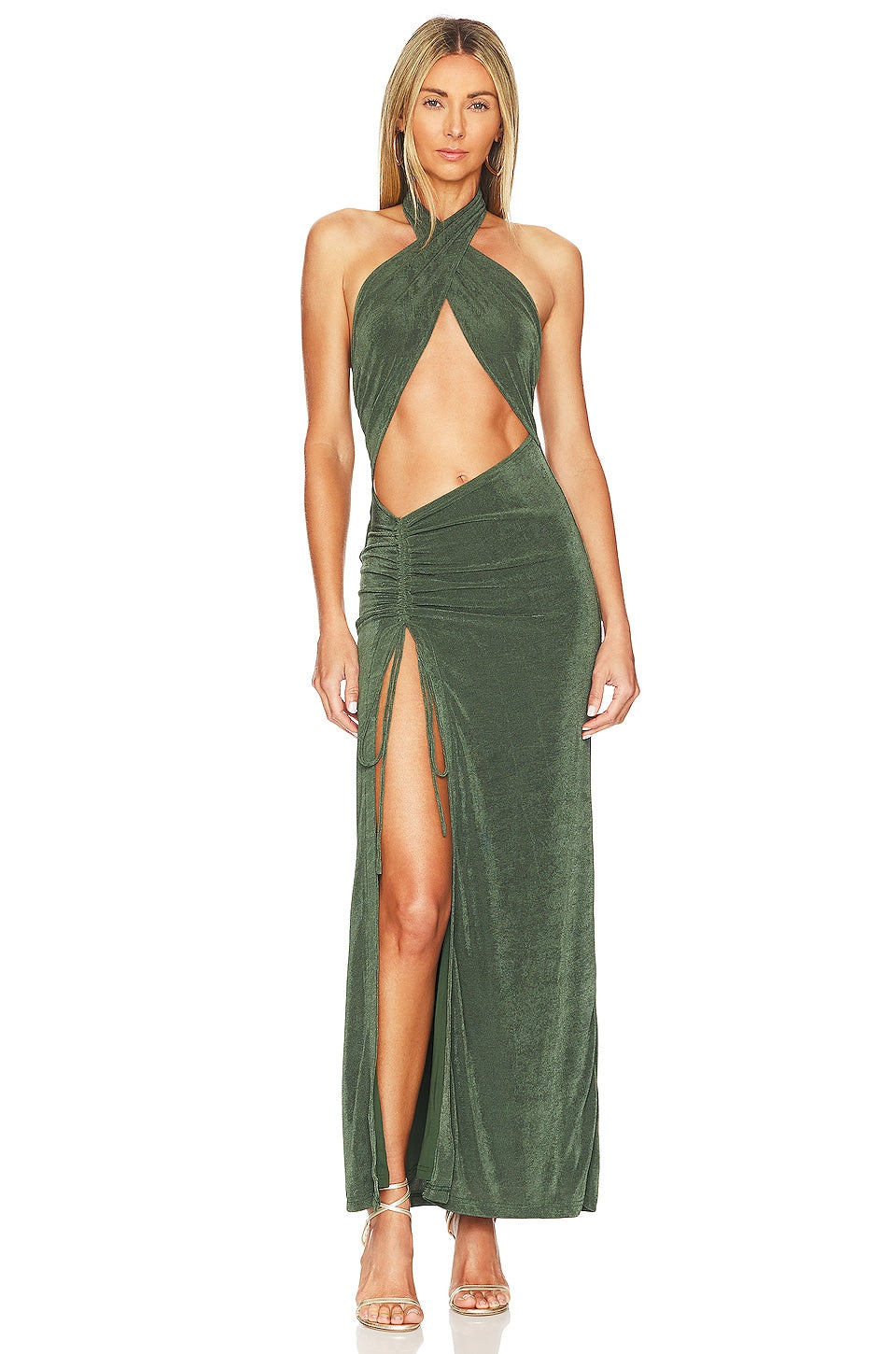 superdown Adele Halter Maxi in Forest Green