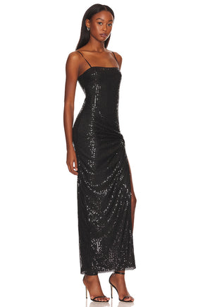 superdown Chrissy Slit Maxi Dress in Black