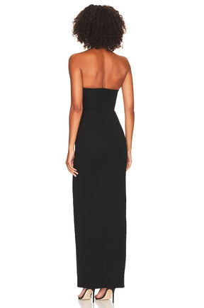 superdown Gianna Sweetheart Slit Gown in Black