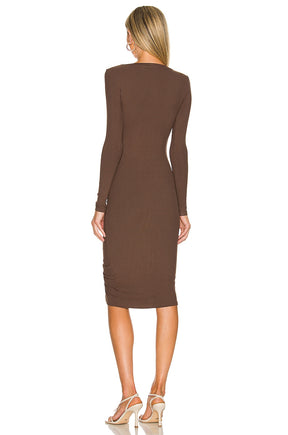 superdown Grace Button Front Dress in Chocolate