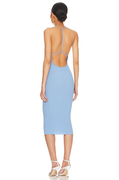 superdown Racheal Open Back Dress in Blue