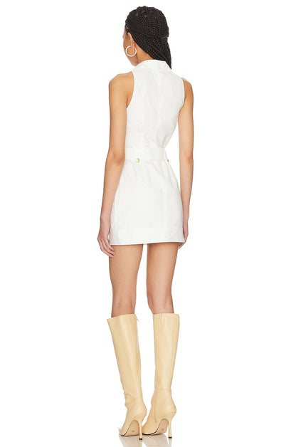 superdown Sofia Belted Mini Dress in White