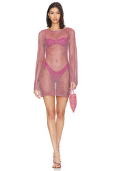 superdown Gaia Mini Dress in Pink Metallic