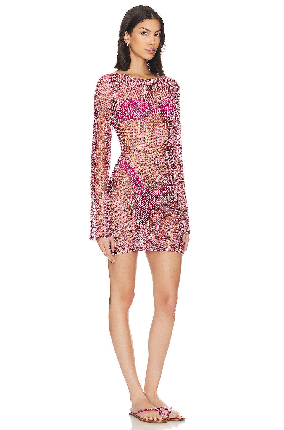 superdown Gaia Mini Dress in Pink Metallic