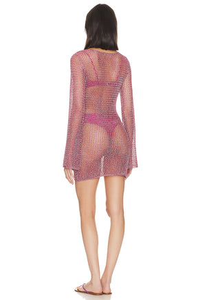 superdown Gaia Mini Dress in Pink Metallic