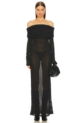 superdown Chantal Sheer Gown in Black