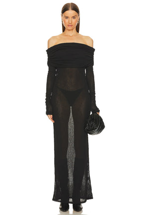 superdown Chantal Sheer Gown in Black