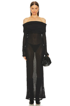 superdown Chantal Sheer Gown in Black