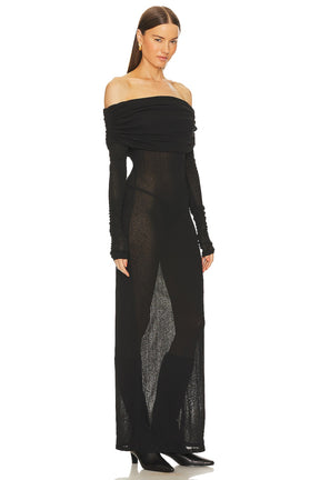 superdown Chantal Sheer Gown in Black