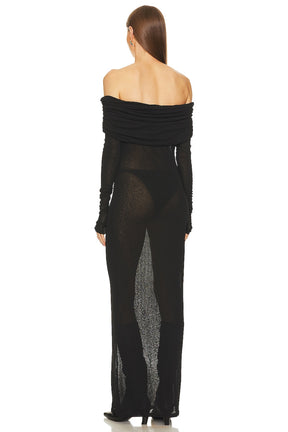 superdown Chantal Sheer Gown in Black
