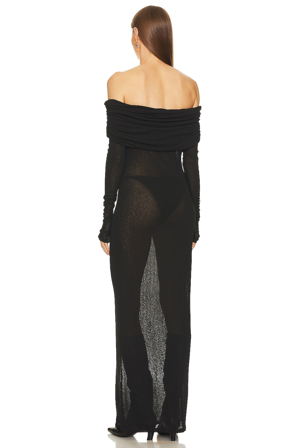 superdown Chantal Sheer Gown in Black