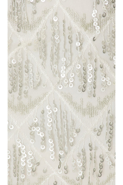 superdown Nia Sequin Fringe Dress in White
