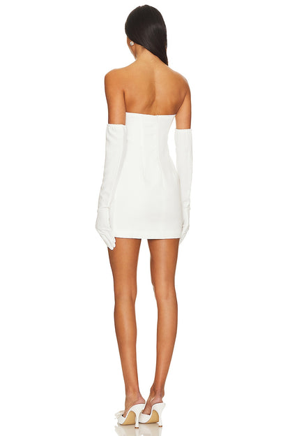 superdown Isabel Strapless Mini Dress in White