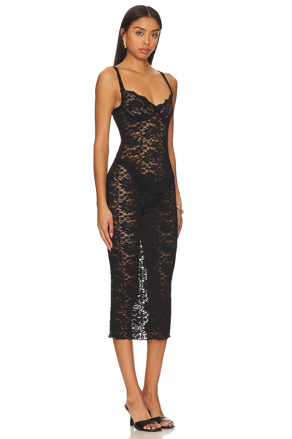 superdown Nada Sheer Dress in Black
