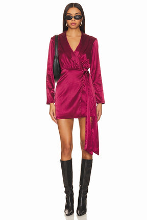 superdown Jennie Mini Dress in Burgundy
