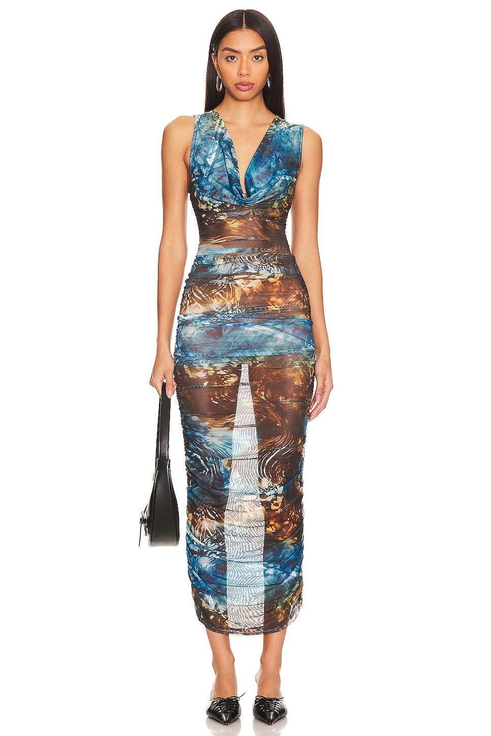 superdown Delara Ruched Dress in Blue