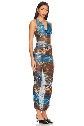 superdown Delara Ruched Dress in Blue