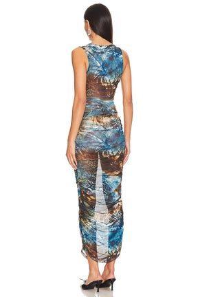 superdown Delara Ruched Dress in Blue